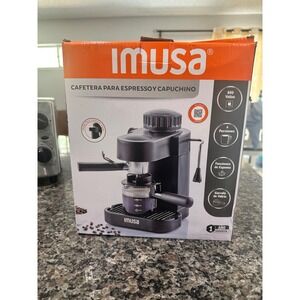 Imusa Espresso and Cappuccino Maker 4 Cup Glass Carafe Black GAU-18202 800W